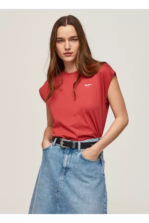 Pepe Jeans Mulher T-shirts & Manga Curta - T-shirt manga cavada com logo