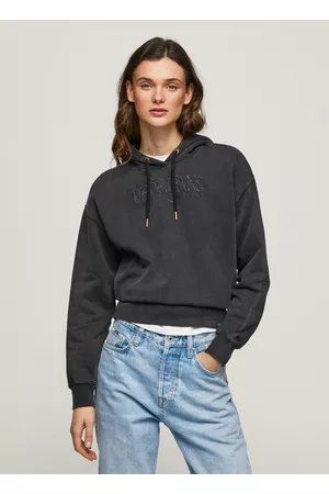 Pepe Jeans Mulher Sweatshirts - Sweatshirt de algodão com capuz