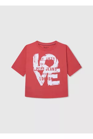 Pepe Jeans Menina T-shirts & Manga Curta - T-shirt estampado love