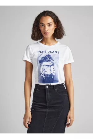 Pepe Jeans Mulher T-shirts & Manga Curta - T-shirt estampado fotográfico