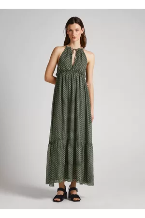 Pepe Jeans Mulher Vestidos Estampados - Vestido chiffon padrão geométrico