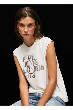 Pepe Jeans Mulher T-shirts & Manga Curta - T-shirt de manga cava com logo