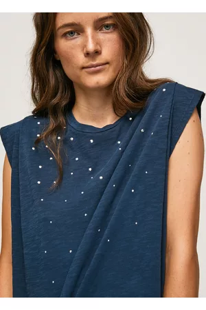 Pepe Jeans Mulher T-shirts & Manga Curta - T-shirt de manga cavada marmoreada