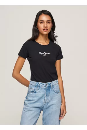 Pepe Jeans Mulher T-shirts & Manga Curta - T-shirt lycra logo estampado