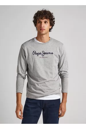 Pepe Jeans Homem Sweatshirts - Camisola de algodão logo estampado
