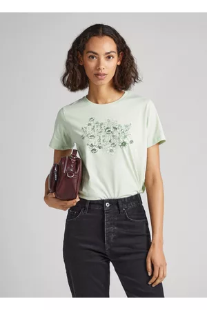 Pepe Jeans Mulher T-shirts & Manga Curta - T-shirt padrão floral