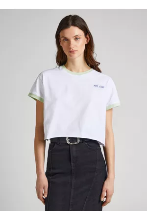 Pepe Jeans Mulher T-shirts & Manga Curta - T-shirt cropped fit logo estampado