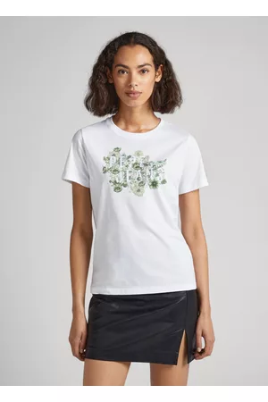 Pepe Jeans Mulher T-shirts & Manga Curta - T-shirt padrão floral