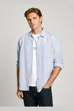 Pepe Jeans Camisa popelina às riscas regular fit
