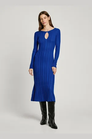 Pepe Jeans Vestido midi com decote fechadura