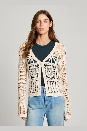 Pepe Jeans Cardigã de croché com decote em v