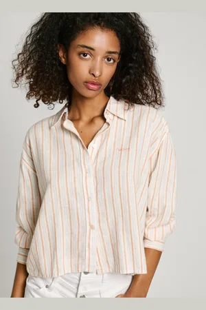 Pepe Jeans Camisa cropped fit às riscas