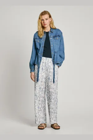 Pepe Jeans Calças retas padrão floral