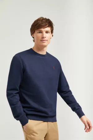 Polo Club Homem Sweatshirts - Sweatshirt Básica Azul Marinho Com Decote Redondo E Logótipo Rigby Go