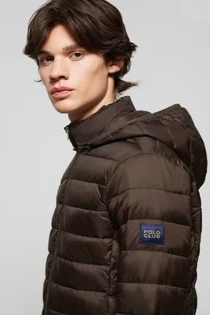 Polo Club® Casaco Charles Ultralight Castanho Com Capuz E Logotipo