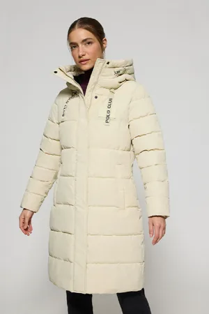 Polo Club® Casaco Polar Beige Com Capuz Fixo E Pormenores