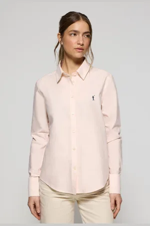 Polo Club® Camisa Oxford Rosa Velho Com Logo Bordado Rigby Go