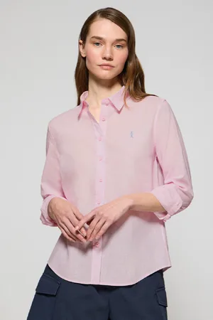 Polo Club® Camisa De Linho E Algodão Regular Fit Com Bordado Rigby Go