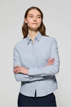 Polo Club® Camisa Pied-De-Poule Com Bordado Rigby Go