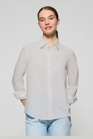 Polo Club® Camisa Branca De Linho E Algodão Regular Fit Com Bordado Rigby Go