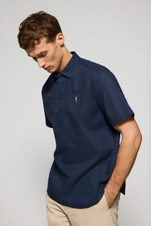 Polo Club® Camisa Tipo Polo De Linho E Algodão Com Bordado Rigby Go