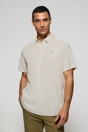 Polo Club® Camisa Tipo Polo Em Cor De Linho E Algodão Com Bordado Rigby Go