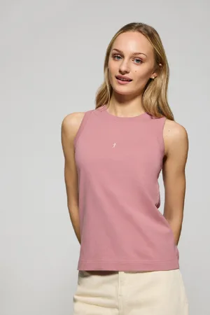 Polo Club® T-Shirt Básica Rosa Leve Sem Mangas E Decote Redondo Com Logo Bordado Rigby Go