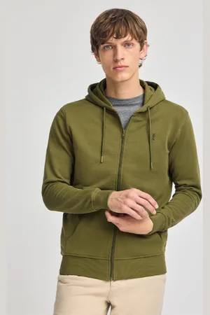 Polo Club® Sweatshirt Verde Com Capuz E Fecho De Correr Com Logo Rigby Go