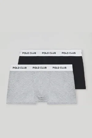 Polo Club® Pack De Dois Boxers, Preto E Cinzento, Com Logótipo