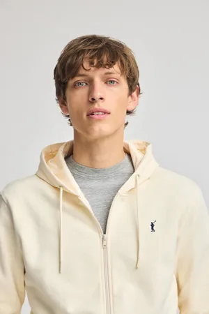 Polo Club® Sweatshirt Cor Crua Com Capuz E Fecho De Correr Com Logo Rigby Go