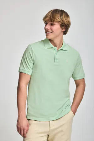 Polo Club® Polo Cor De Menta De Manga Curta E Três Botões Com Logo Bordado Rigby Go