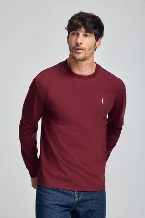Polo Club® T-Shirt Grená De Manga Comprida Com Bordado Rigby Go
