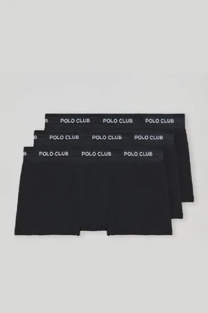 Polo Club® Pack De Três Boxers Pretos Com Logótipo