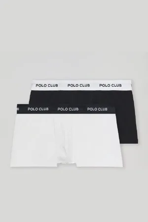 Polo Club® Pack De Dois Boxers, Branco E Preto, Com Logótipo
