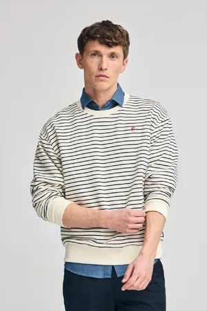 Polo Club® Sweatshirt Captain Cor Crua Às Riscas Com Monograma Bordado
