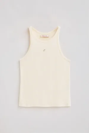 Polo Club® T-Shirt Cor Crua De Linho E Algodão Com Monograma Bordado