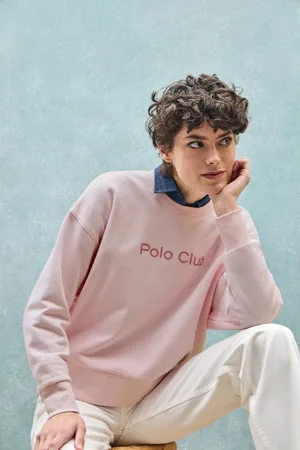 Polo Club® Sweatshirt Com Logo Frontal Engomado