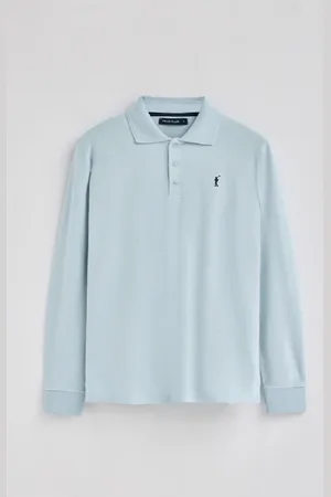 Polo Club® Polo Azul Claro De Manga Comprida Com Três Botões E Bordado Rigby Gp