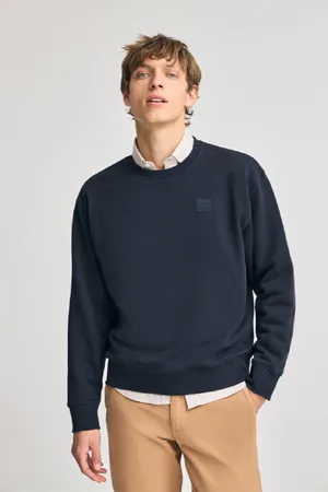 Polo Club® Sweatshirt Navy Relax Com Decote Redondo Com Pormenor