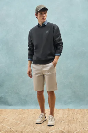 Polo Club® Sweatshirt Preta Relax Com Decote Redondo Com Pormenor