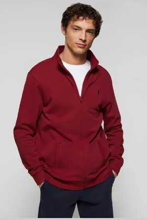 Polo Club® Sweatshirt Aberta De Gola Alta Em Grená Com Logótipo Rigby Go