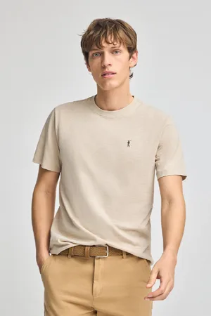 Polo Club® T-Shirt Bege De Algodão Flamé E Bordado Rigby Go