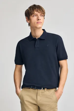 Polo Club® Polo De Algodão E Linho Com Dois Botões E Monograma Bordado