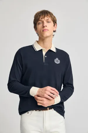 Polo Club® Polo De Manga Comprida Anchor Com Pormenor Náutico