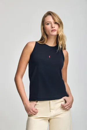 Polo Club® T-Shirt Básica Sem Mangas E Decote Redondo Com Logo Bordado Rigby Go