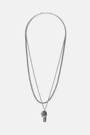 Pull&Bear Homem Colares - Pack 2 Colares Prateados Egípcios