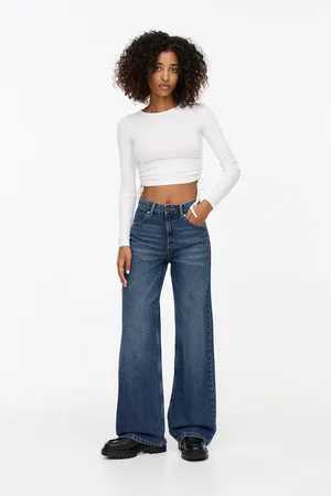 Pull&Bear Jeans Wide Leg Com Cintura Subida