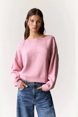 Pull&Bear Sweater De Malha Com Decote Barco