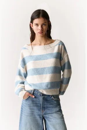 Pull&Bear Sweater De Malha Com Decote Barco