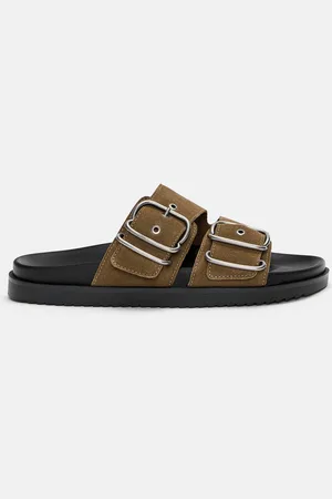 Pull&Bear Sandálias Rasas Com Fivelas Em Pele
